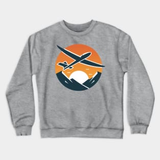 Glider Sailplane Biplane aerial floating soaring Crewneck Sweatshirt